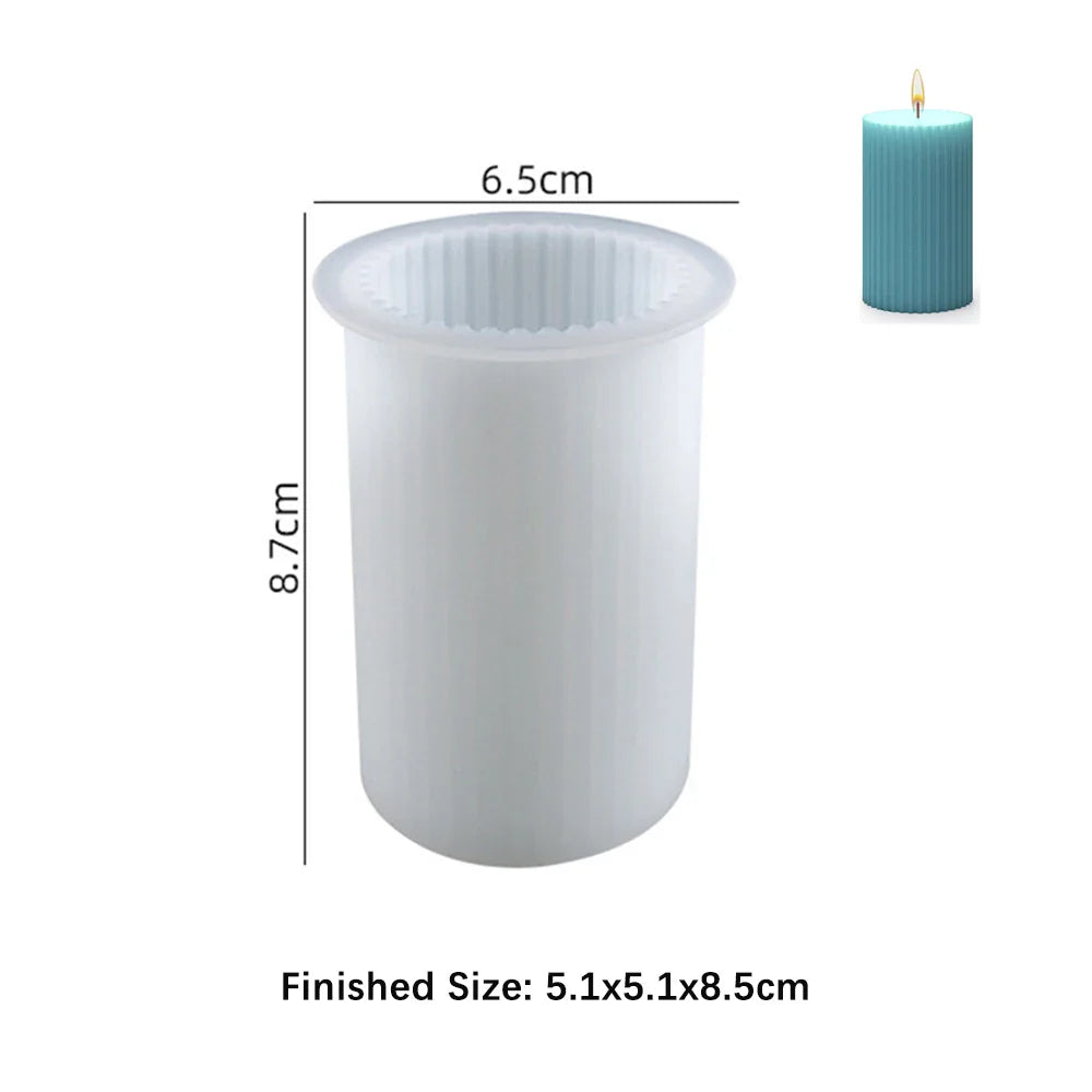 Cylinder Silicone Mold for 3D Scented Candle and Soap Making - DIY Resin, Wax & Plaster Crafts