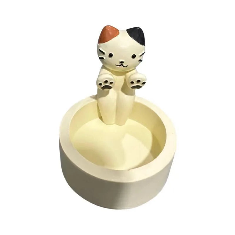 Cute Cat Tea Light Candle Holder – Polyresin Cat Paw Desk Candle Stand for Home & Office Decor (6 cm / 2.4 in)