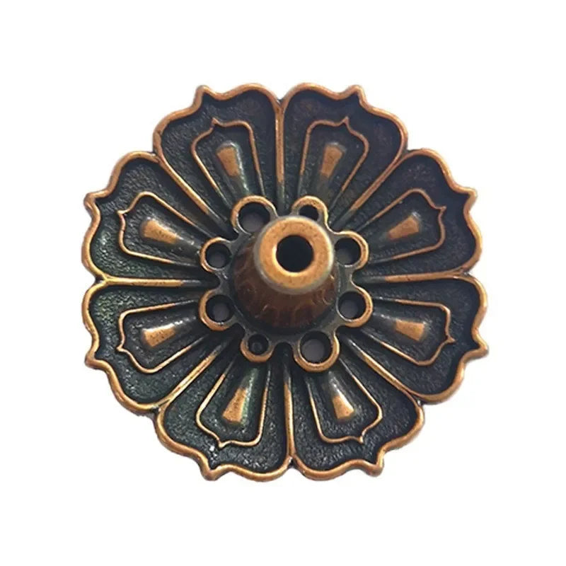 Lotus Alloy Incense Holder Small 1-Pack - Incense Burner for Sticks, Cones & Coils, Home Meditation Decor