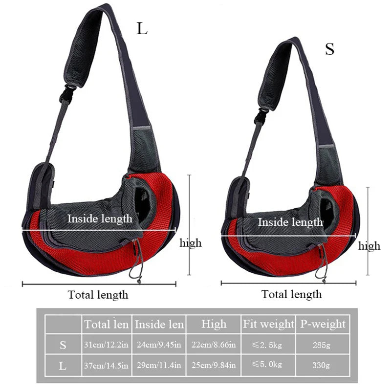 Crossbody Pet Carrier Sling Backpack – Breathable Thickened Nylon for Small Dogs & Cats