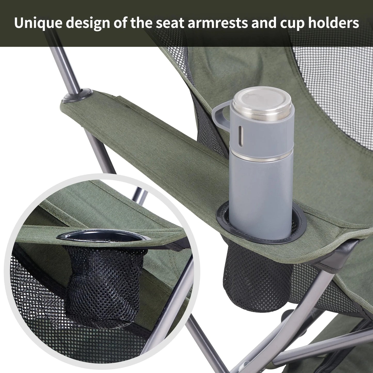 Ultralight Folding Widen Camping Chair - Portable Outdoor Beach, Fishing & Picnic Seat (18.1 x 14.1 x 38.7 in / 46 x 36.5 x 98.5 cm)