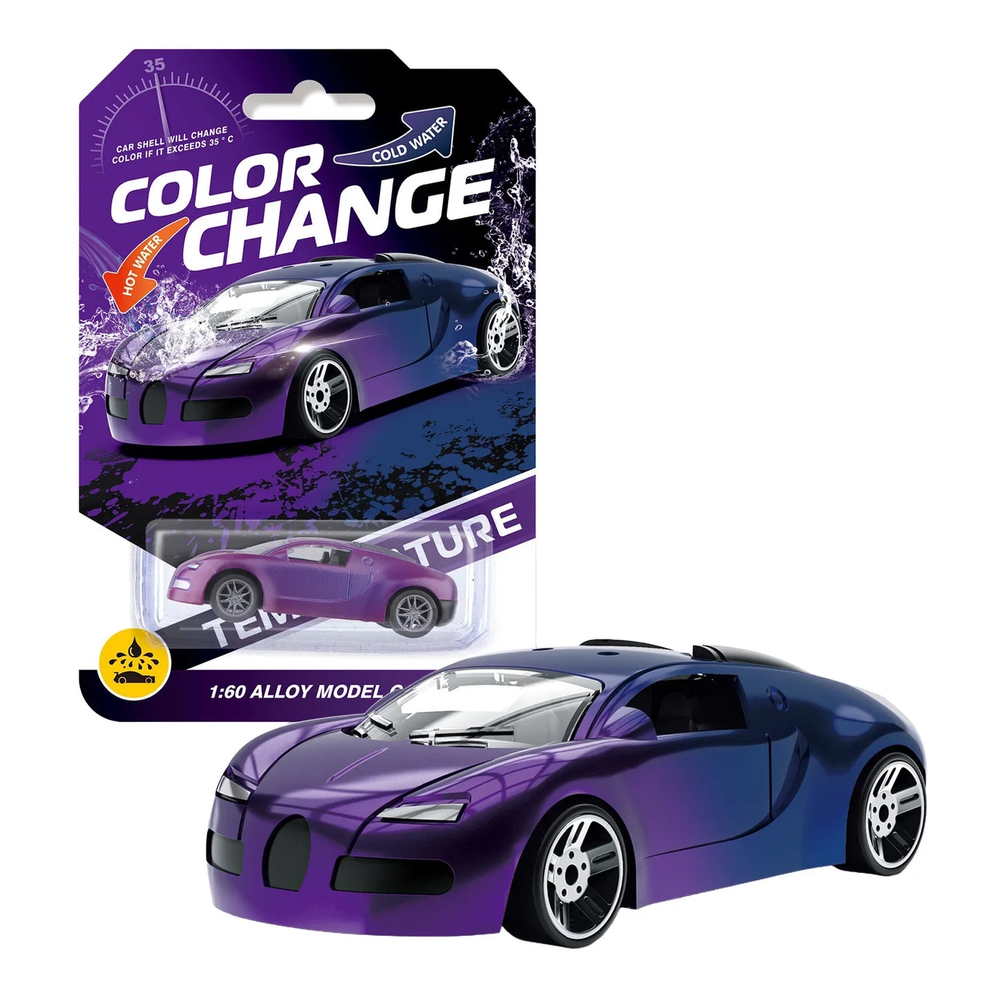 Alloy Color-Changing Off-Road Racing Car Toy with LED Lights, Die-Cast Inertial Kids Vehicle
