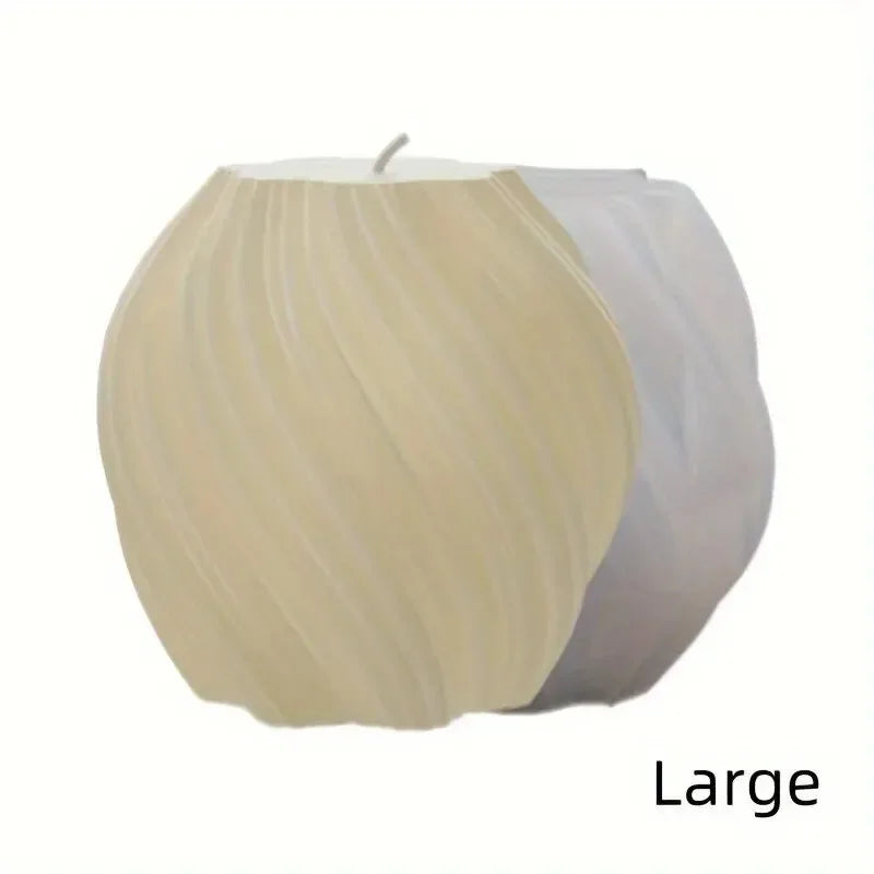 3D Spiral Striped Silicone Candle Mold for DIY Scented Candles, Wax, Soap & Resin (8 x 8 x 15 cm / 3.1 x 3.1 x 5.9 in)