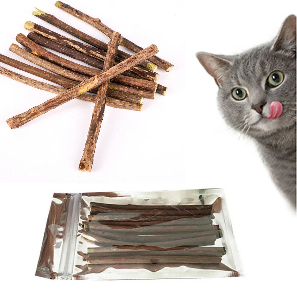 Silvervine Chew Sticks for Cats — Natural Catnip Alternative Dental & Molar Chew Toys for Cats & Kittens (10/15/20-Pack)