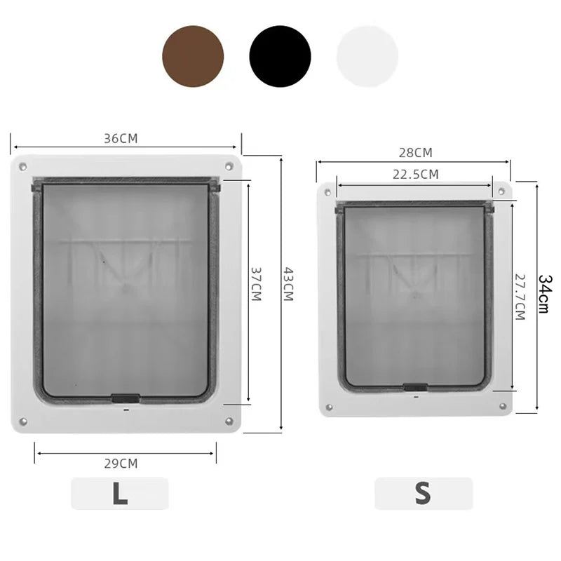 Lockable Pet Door with Privacy Flap – Weatherproof Dog & Cat Door, Easy Install (S 13.8 in x 11.4 in / 35 x 29 cm, L 16.9 in x 14.0 in / 43 x 35.5 cm)
