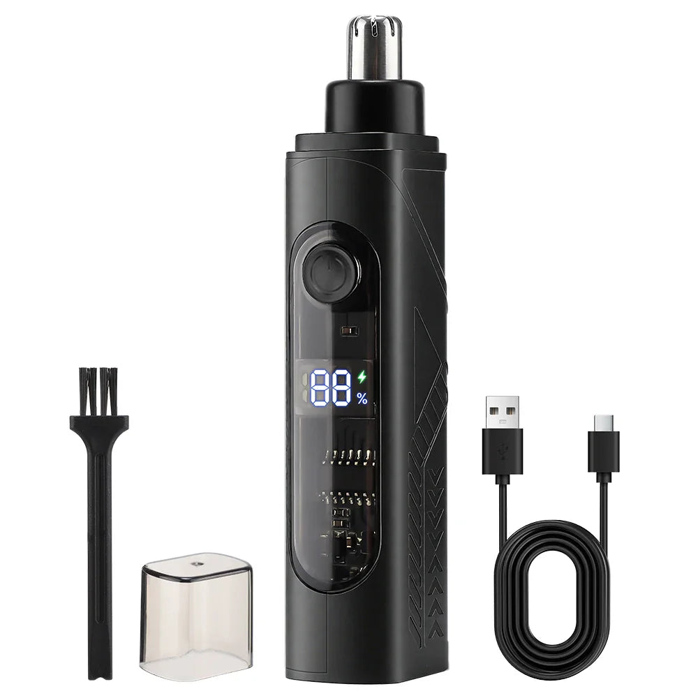 Rechargeable Electric Nose & Ear Hair Trimmer – USB-C Portable Waterproof Painless Groomer for Men & Women