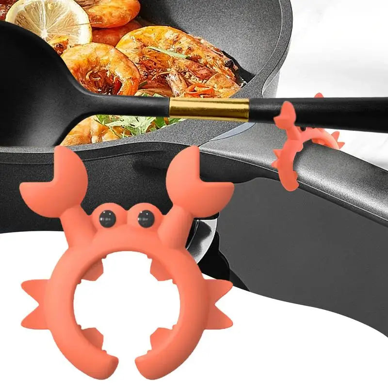 Crab Silicone Utensil Rest Clip-On Spoon, Spatula & Ladle Holder 2.6 x 2.3 in (6.6 x 5.8 cm)