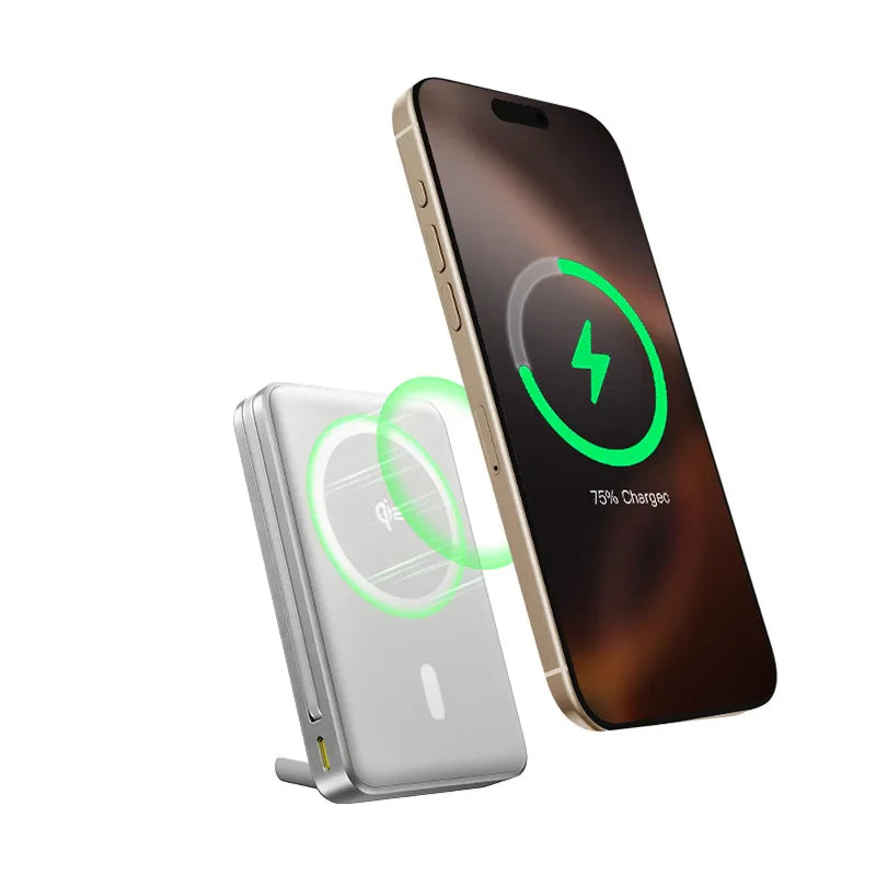 10000mAh 45W Magnetic Wireless Power Bank — 25W Qi2.2 MagSafe-Compatible Portable Charger with Built-In USB-C Cable