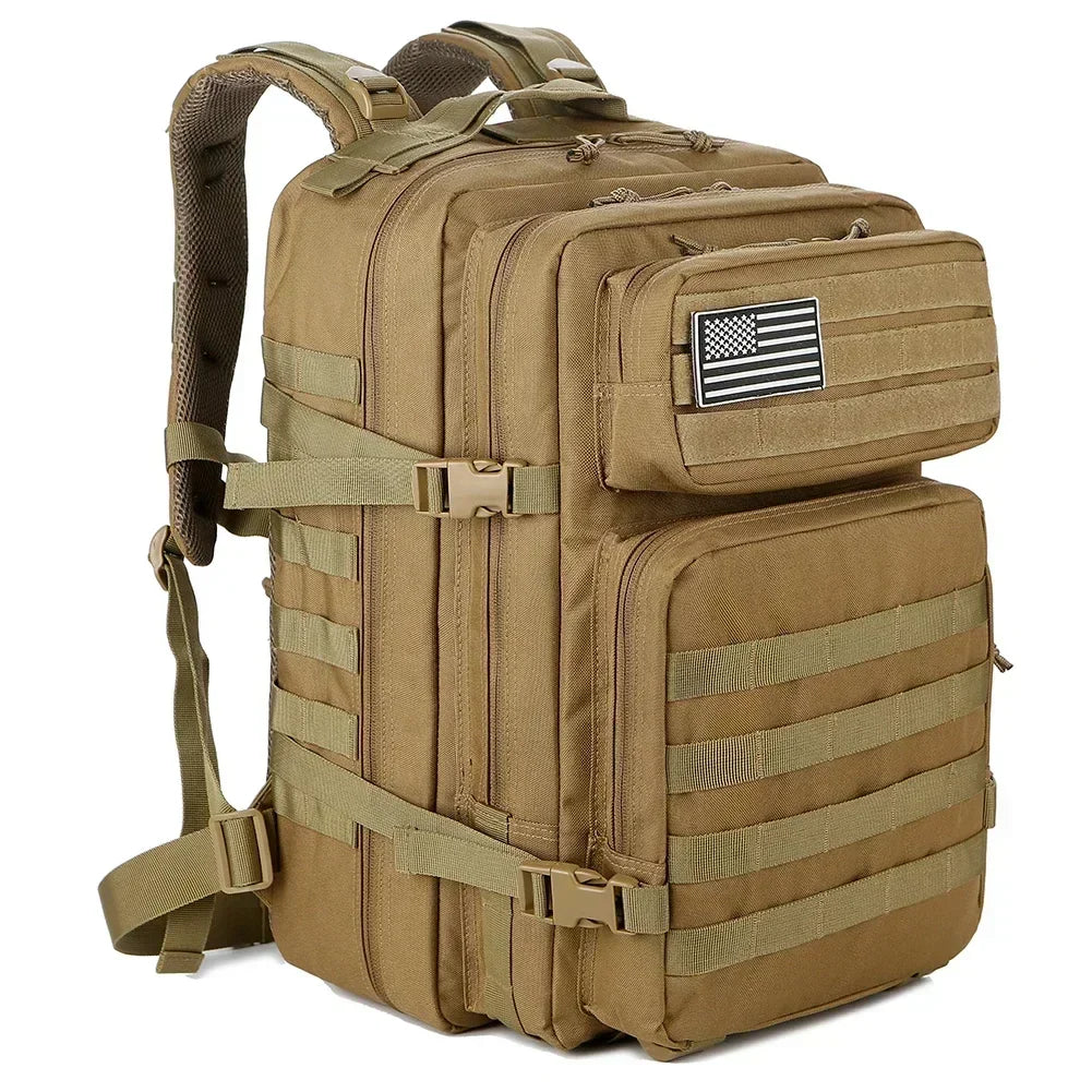 45L (2,746 cu in) Tactical Backpack — 3-Day Outdoor Hiking Camping Trekking Gym Bag for Men & Women