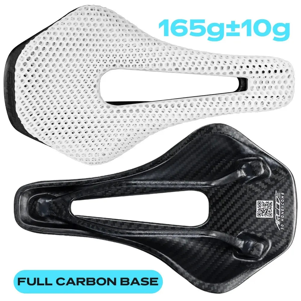 3D Printed Ultralight Carbon Fiber Bike Saddle – Hollow Breathable MTB & Road Cycling Seat