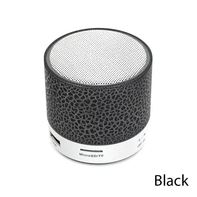 Mini Bluetooth Speaker with LED Light, USB & SD Card — Portable Wireless Speaker with Deep Bass for Phone & PC