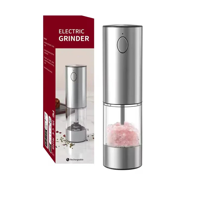 Automatic Electric Pepper & Salt Grinder – USB Rechargeable, Adjustable Coarseness, Ceramic Mill (Single or 2-Pack)