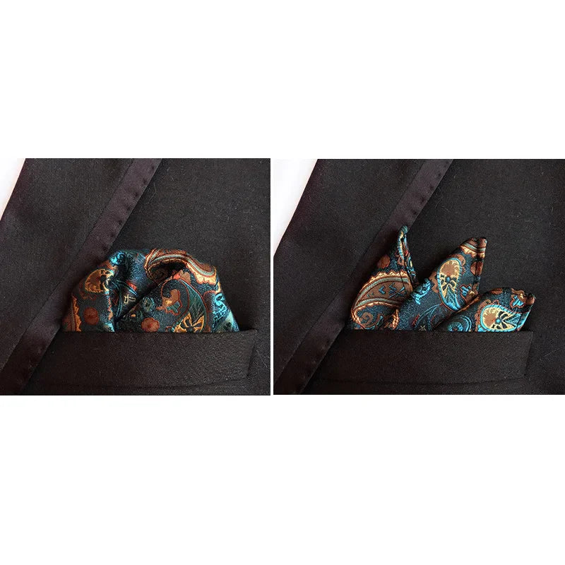 41 Colors 25 x 25 cm (9.8 x 9.8 in) Men's Pocket Square Handkerchief - Paisley, Dot & Stripe Wedding Hanky