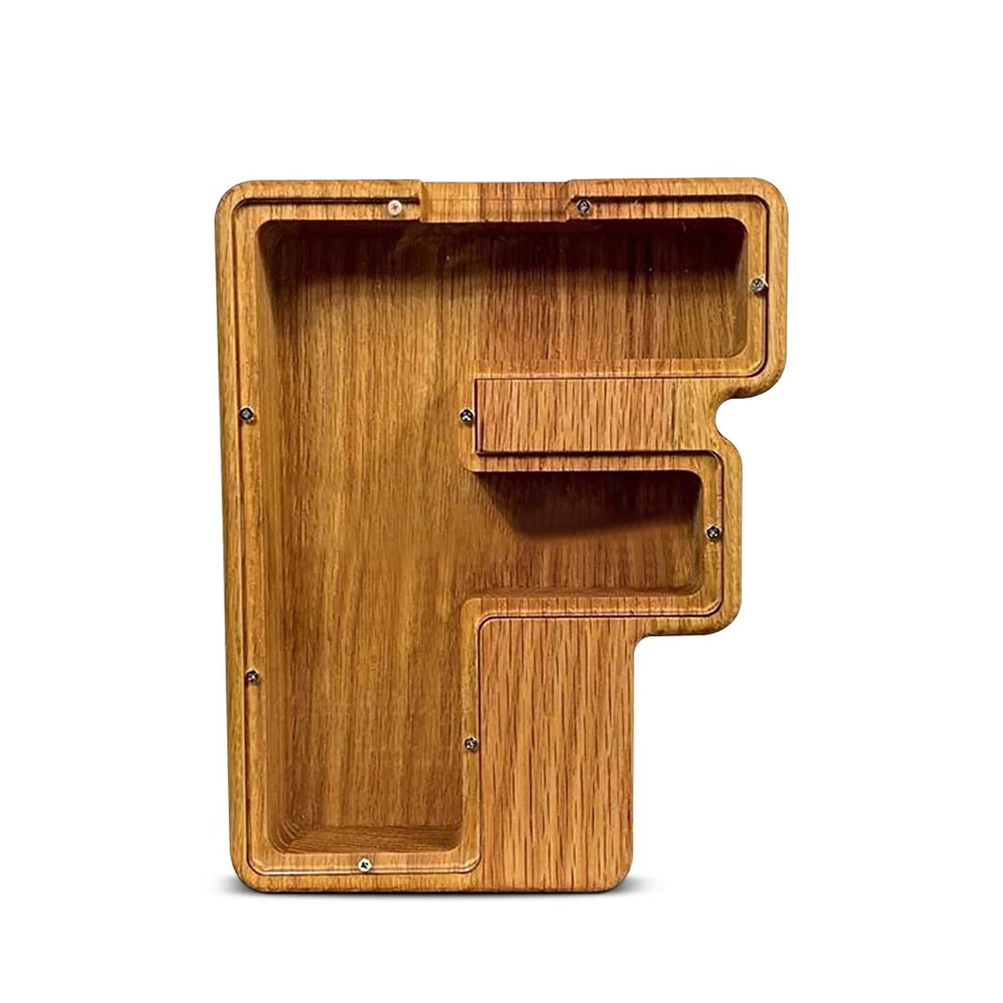 26-Letter Wooden Piggy Bank Alphabet Moneybox Coin Saving Box for Kids Desktop Home Decor