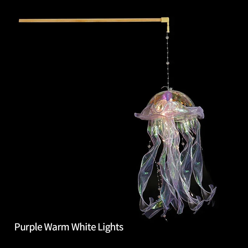 Jellyfish LED Lantern Night Light - Hanging Ocean Mermaid Bedroom & Party Decor for Kids