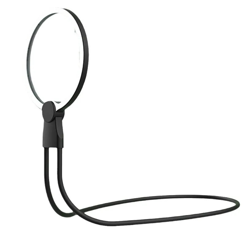 3-in-1 LED Rechargeable Neck & Desktop Magnifier 3X 130mm (5.1 in) Acrylic Lens 24 LEDs for Reading Sewing Jewelry