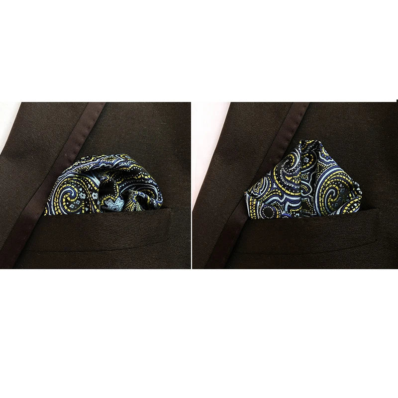 41 Colors 25 x 25 cm (9.8 x 9.8 in) Men's Pocket Square Handkerchief - Paisley, Dot & Stripe Wedding Hanky