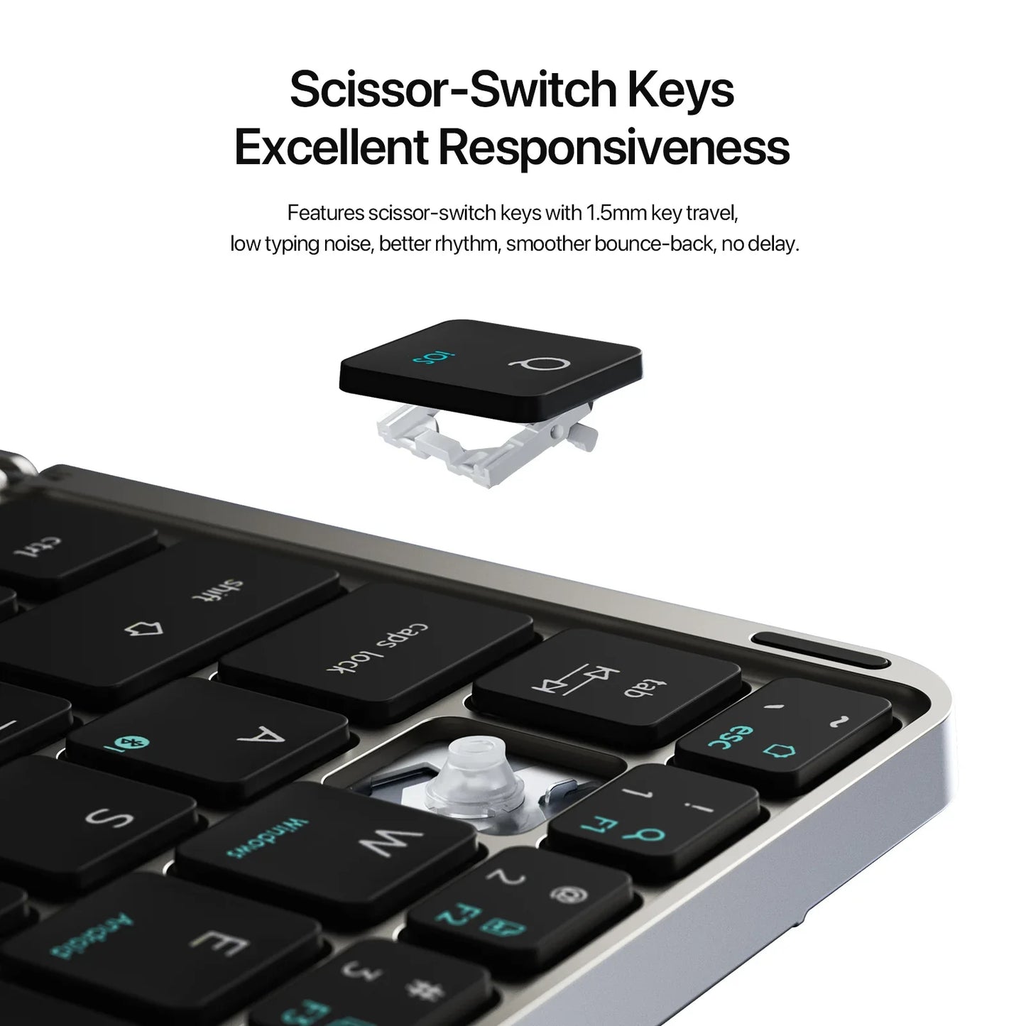 Foldable Bluetooth 5.0 Keyboard with Detachable Touchpad & Phone Holder — Compact 63-Key Wireless Keyboard for Phones, Tablets & Laptops