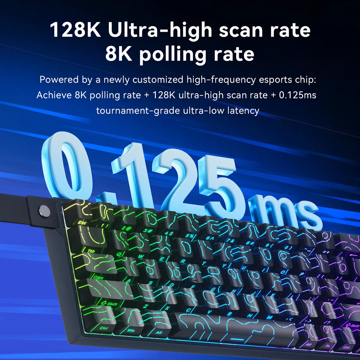 68‑Key 60% Magnetic Switch Mechanical Gaming Keyboard – Hot‑Swappable, 0.01mm Rapid Trigger, RGB Backlight, Wired USB