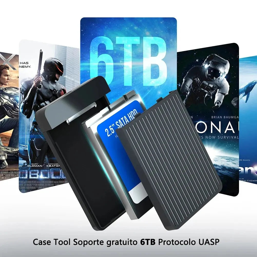 2.5-Inch SATA to USB 3.1/3.0 HDD & SSD Enclosure (USB-C) — 6 Gbps External Hard Drive Case, Tool-Free Hot-Swap