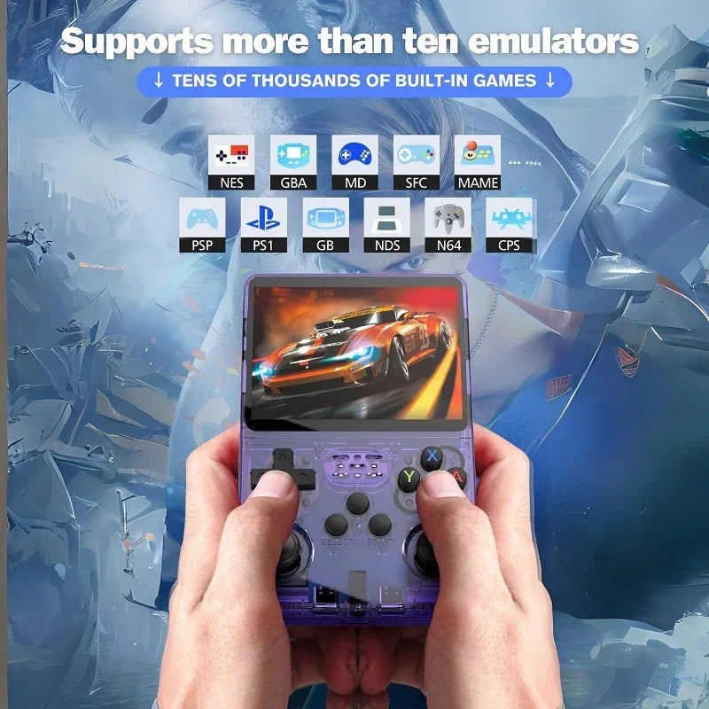 Classic Retro Handheld Game Console with ARKOS System — 3.5-Inch (8.9 cm) IPS, 15,000+ Games, 64-bit Linux, Portable Kids Gift