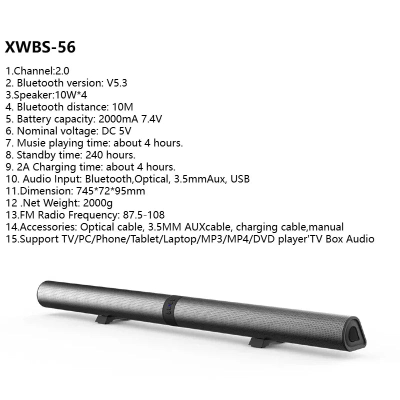 Bluetooth 5.0 Soundbar Speaker System 5.0-Channel Surround Stereo for Home Theater TV