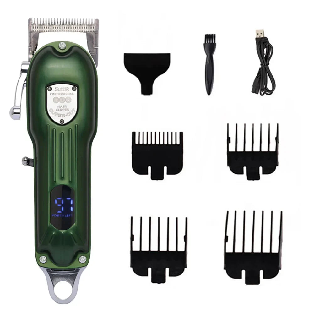 Professional Rechargeable Pet Hair Clipper - All-Metal Dog & Cat Grooming Trimmer, Quiet Cordless