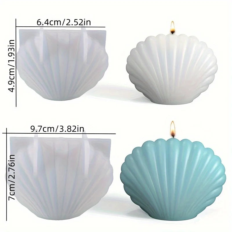 1-Pack 3D Shell Silicone Mold for Scented Candles, DIY Aromatherapy, Wax & Clay Crafts