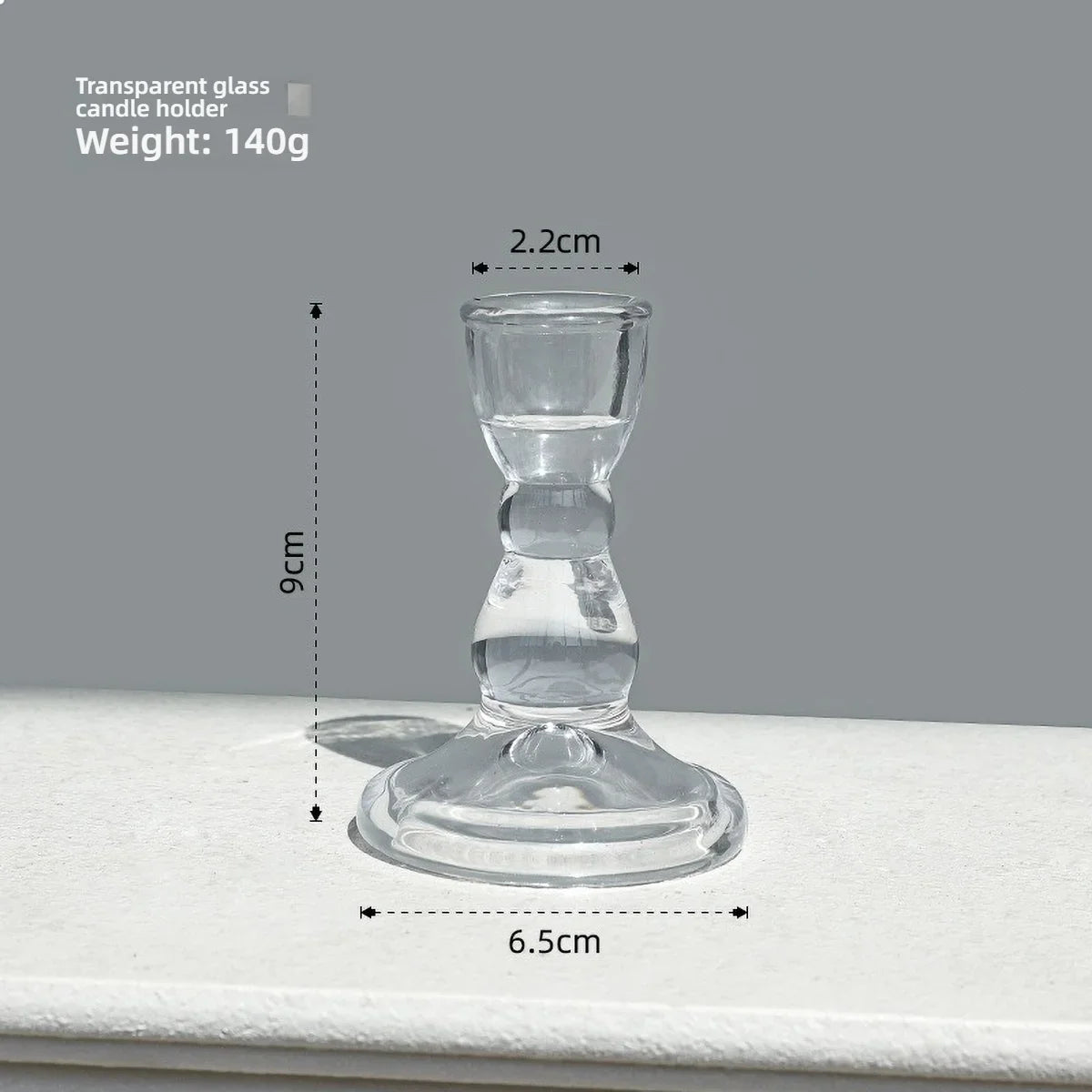 Clear Glass Pillar Candle Holder Table Candlestick for Dining Room Decor