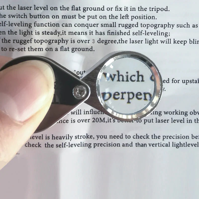 10x 20x 30x Pocket Folding Jewelry Loupe Magnifier Mini Triplet Glass Lens for Jewelry, Coins & Stamps