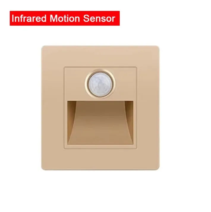 PIR Motion Sensor Recessed LED Night Light 86mm (3.4 in) AC 110-240V for Staircase Bedroom Hallway