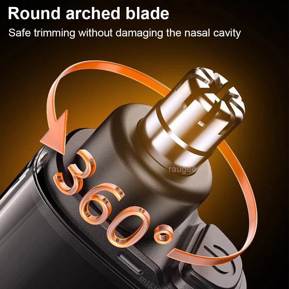 USB Rechargeable Mini Nose Hair Trimmer – Portable Electric Nose & Ear Hair Remover with LED Display, IPX7 Waterproof
