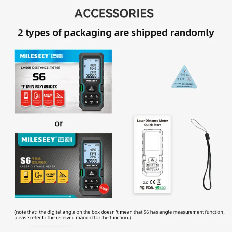 Laser Rangefinder Distance Meter 40m 60m 80m 100m (131/197/262/328 ft) IP54 Electronic Tape Measure
