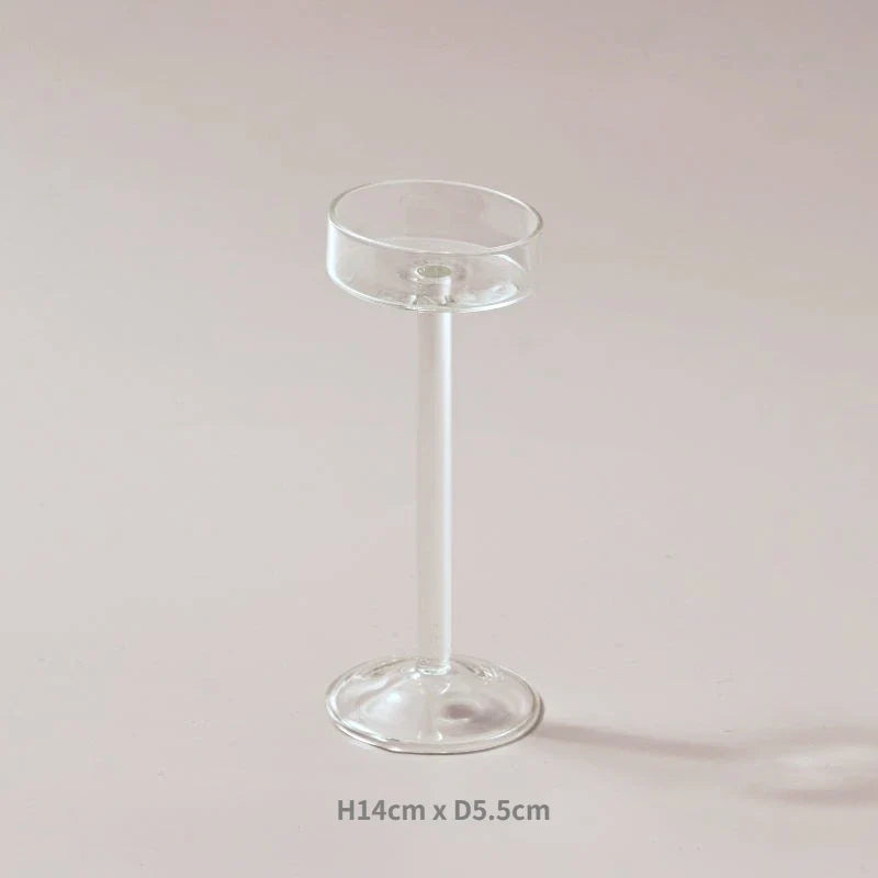3-Piece Hand-Blown Glass Tealight Candle Holders Set — Votive Centerpieces for Wedding & Home Decor (11/14/17 cm | 4.3/5.5/6.7 in)