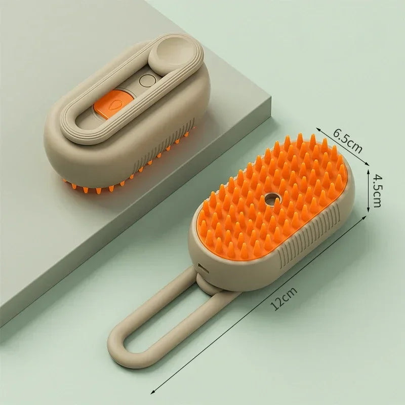 3-in-1 Pet Steam Spray Grooming Brush for Cats & Dogs USB Rechargeable Massage Hair Removal Comb