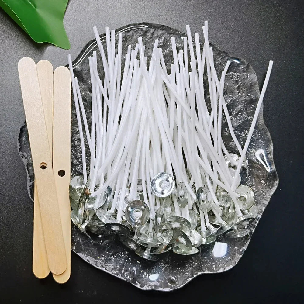 103-Piece Smokeless Candle Wicks Set – Soy Wax Core & Woven Cotton for Candle Making, Oil Lamps & Wax Crafts