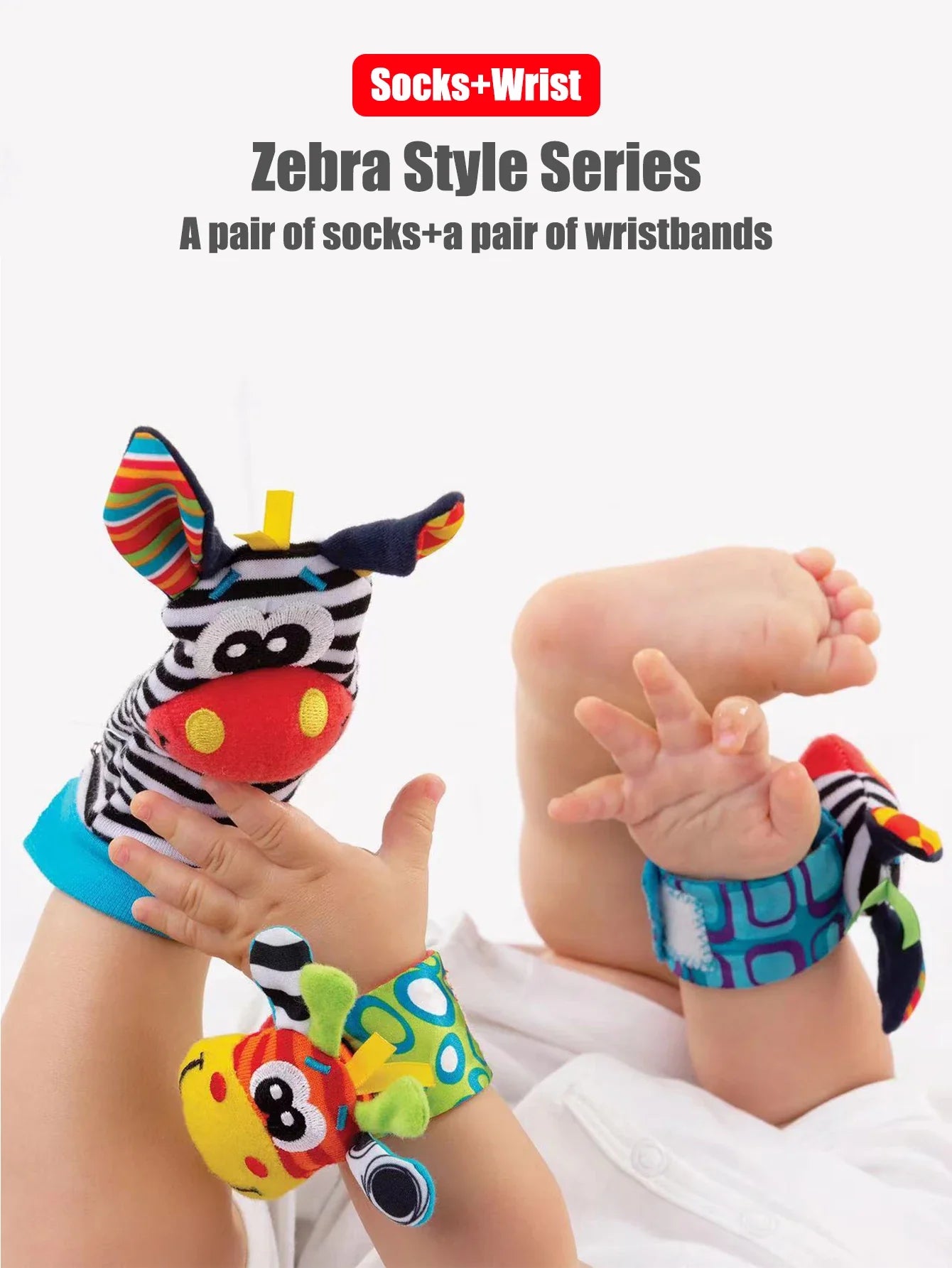 4-Pack Baby Wrist Rattle Socks for Newborns 0-12 Months Unisex Infant Sensory Educational Toys