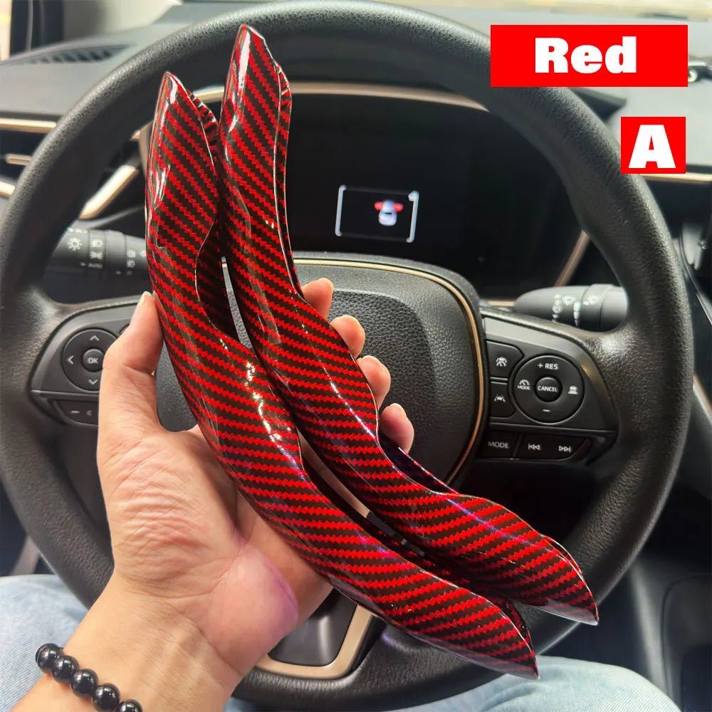 2-Pack Carbon Fiber Silicone Steering Wheel Covers 38 cm (15 in) Anti-Slip Universal Car Interior