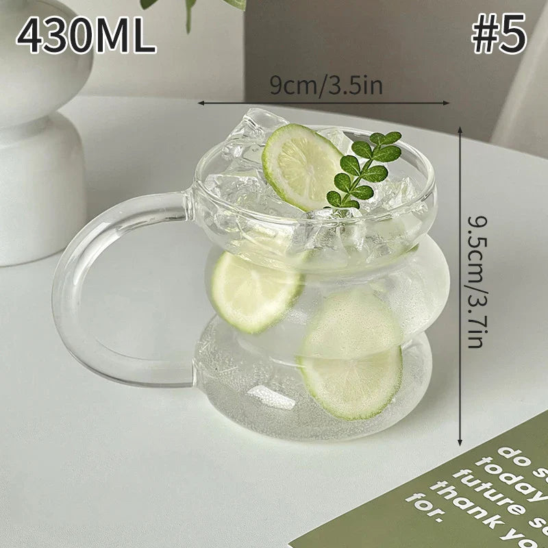 Clear Tall Glass Coffee Mug – Iced Coffee, Milk, Juice & Cocktail Drinkware