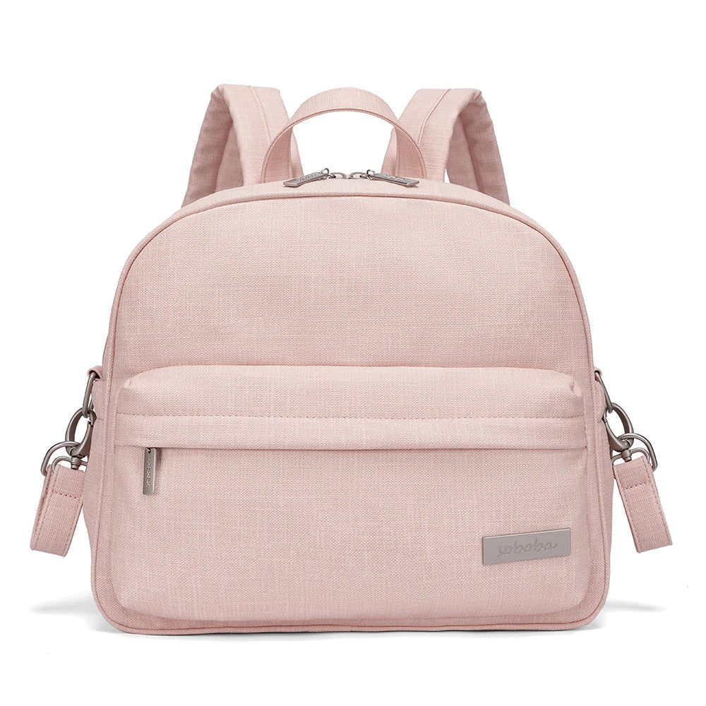 Stylish Waterproof Diaper Backpack for Women — Large Capacity Multi-Functional Nappy Changing Bag with 2 Straps