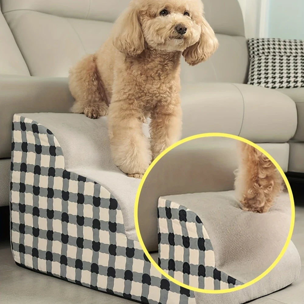 High-Density Foam Pet Steps 2 or 3-Step Non-Slip Dog & Cat Stairs for Older Pets Sofa Bed Ladder for Joint Pain