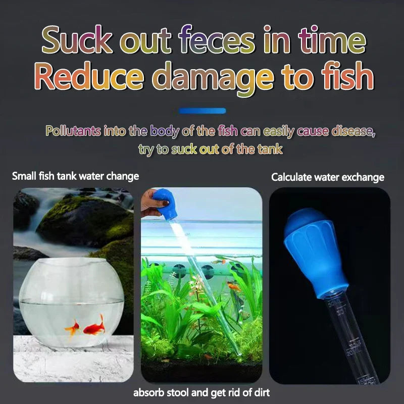 Lengthening Pipette Aquarium Siphon Vacuum Cleaner – Fish Tank Water Changer 29 cm (11.4 in) & 46 cm (18.1 in)