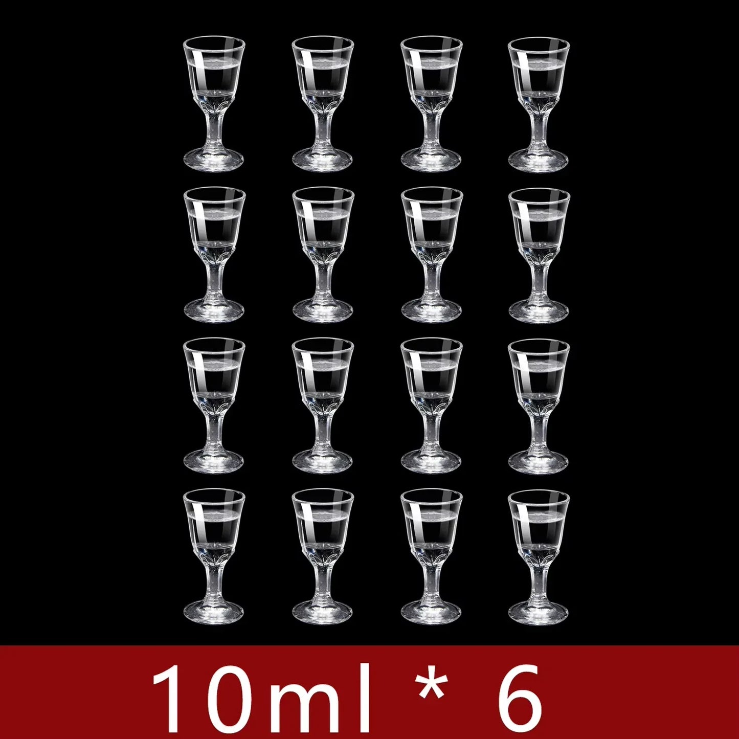 6-Pack Mini Stem Shot Glasses Set — 10/15/25 ml (0.34/0.51/0.85 fl oz) Clear Glass Mini Wine Cups for Sake & Spirits