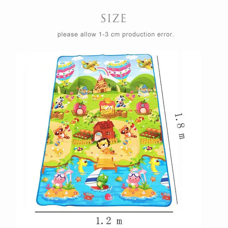 Double-Sided Baby Play Mat 180 x 120 cm (71 x 47 in) Foam Crawling Rug, Educational Activity Gym for Babies & Toddlers