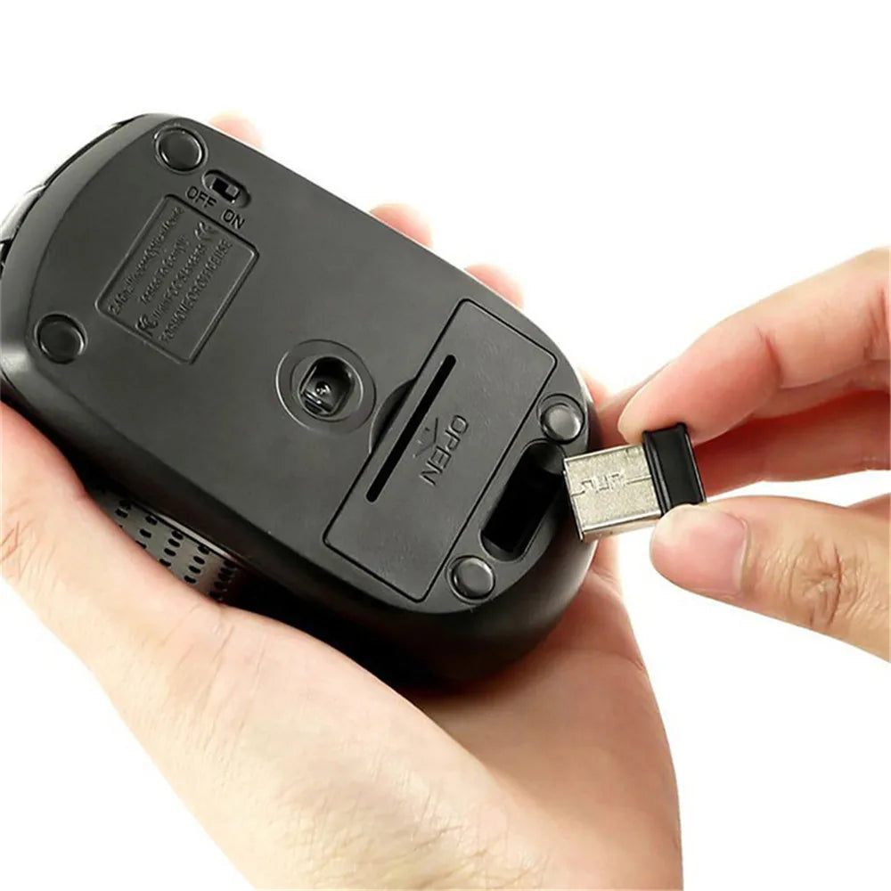 2.4GHz Wireless Optical Mouse — 6-Button Slim Noiseless USB Receiver, 1200 DPI Portable Gaming Mouse for MacBook PC Laptop