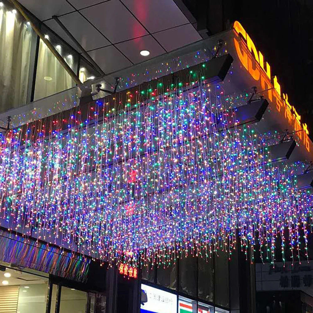 LED Icicle Curtain Fairy String Lights 3.5-40M (11.5-131ft) Remote Waterproof Outdoor Indoor Christmas Wedding Decor