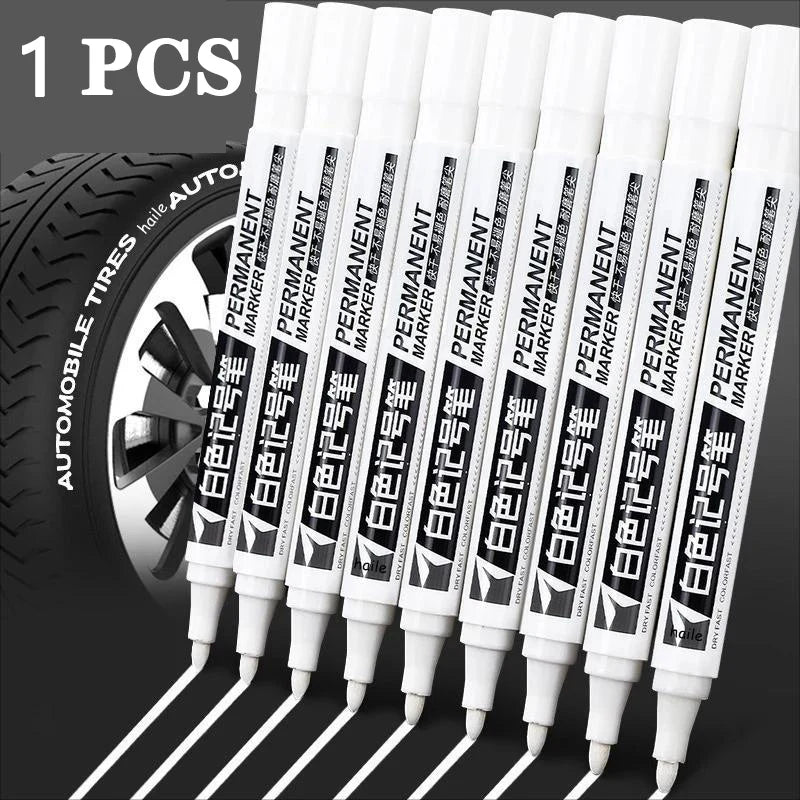 Opaque White Oily Paint Marker Pen Waterproof Gel Ink 0.8/1.0/2.0/2.8mm Nibs for DIY Graffiti, Sketching and Stationery
