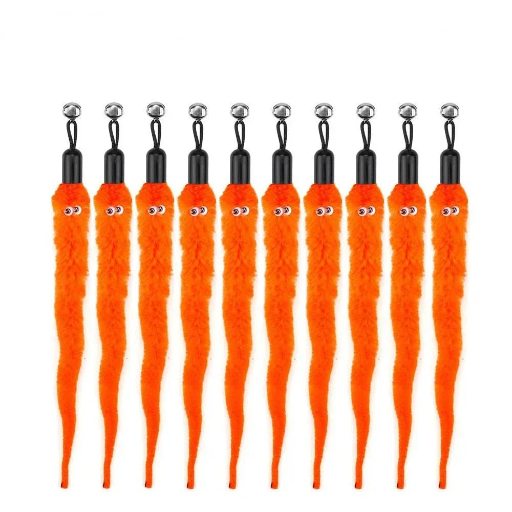 Interactive Cat Feather Toy Refill Kit – Feather Birds, Faux Worm & Foam Ball with Bell for Kittens