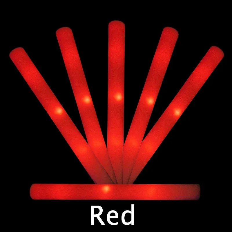 LED Glow Foam Sticks - Pack of 1/10/20/30/50 RGB Light-Up Cheer Tubes for Concerts, Parties & Weddings