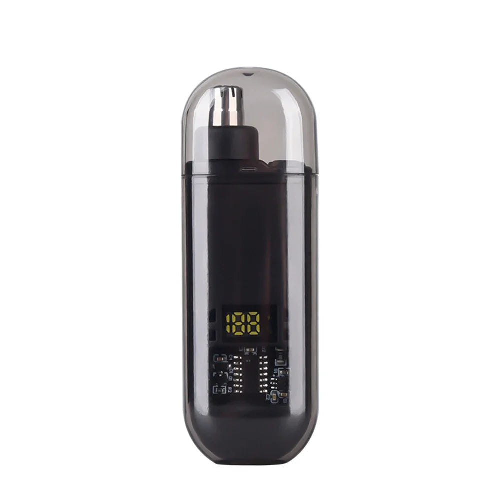USB Rechargeable Mini Nose Hair Trimmer – Portable Electric Nose & Ear Hair Remover with LED Display, IPX7 Waterproof